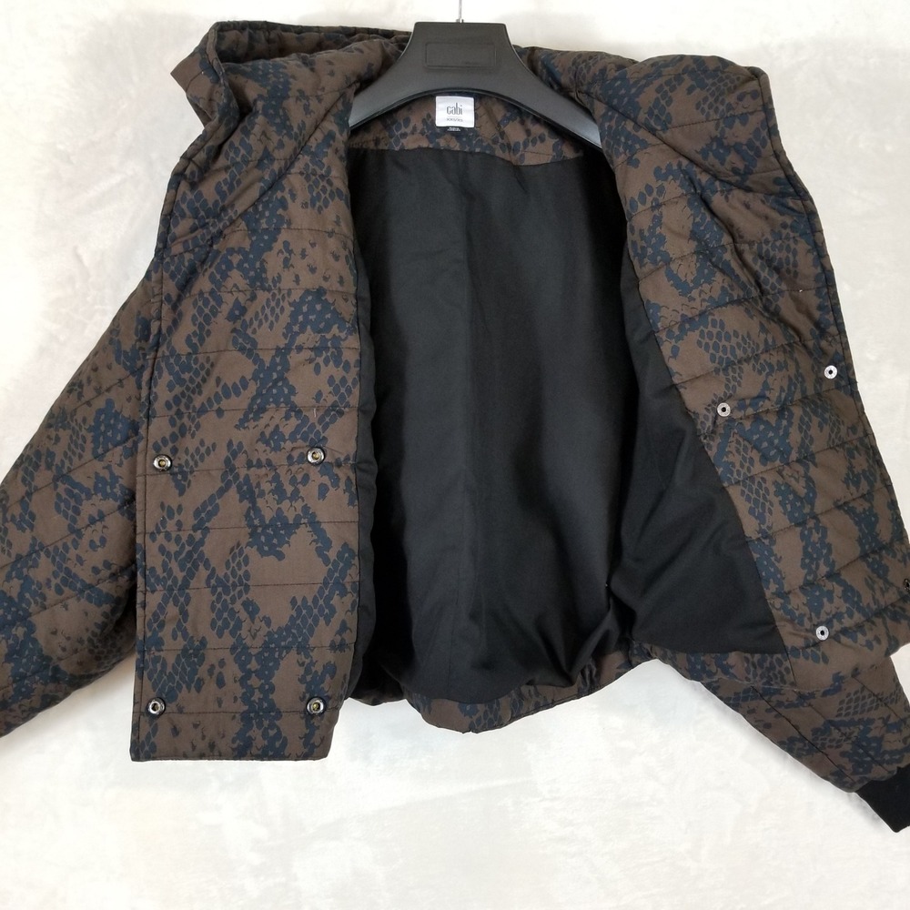 Cabi Python Puffer Jacket Brown Black Snakeskin P… - image 4